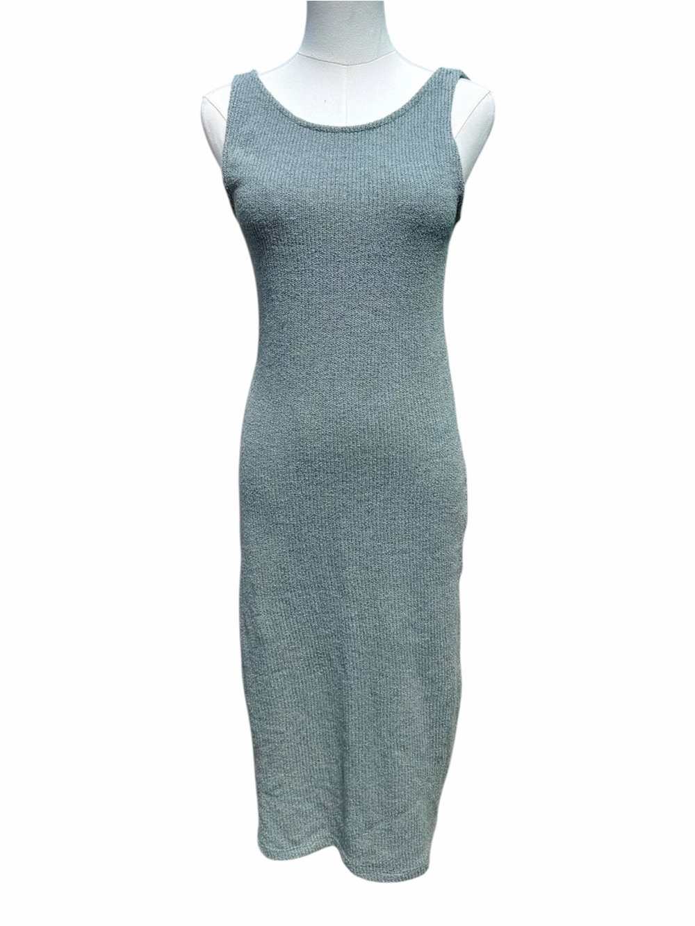 Zara Trafaluc Knit Dress Women’s L Sage Teal Minimalist Y2K